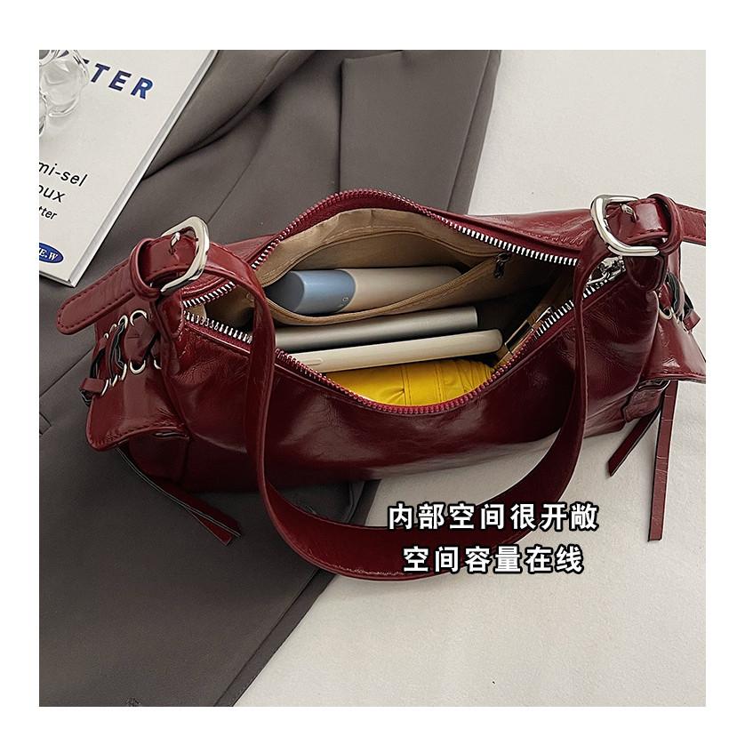 Ielgy Underarm Bag Fashion Niche Design Shoulder Messenger Bag High-End Texture Baguette Bag