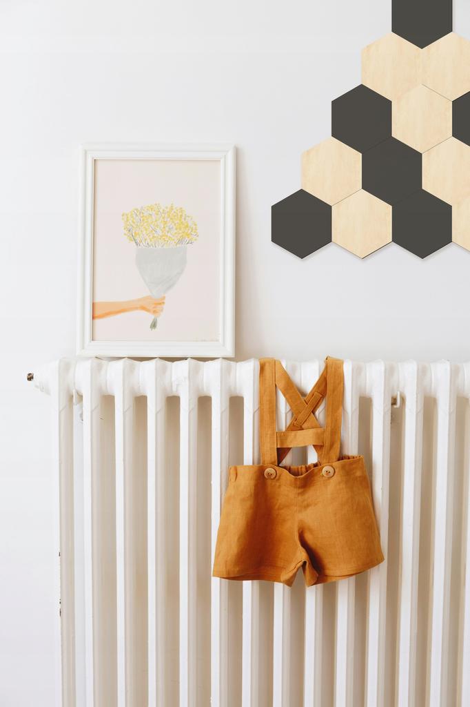Black hexagon plywood 1 PCS Hexagon wall panel for a child's room