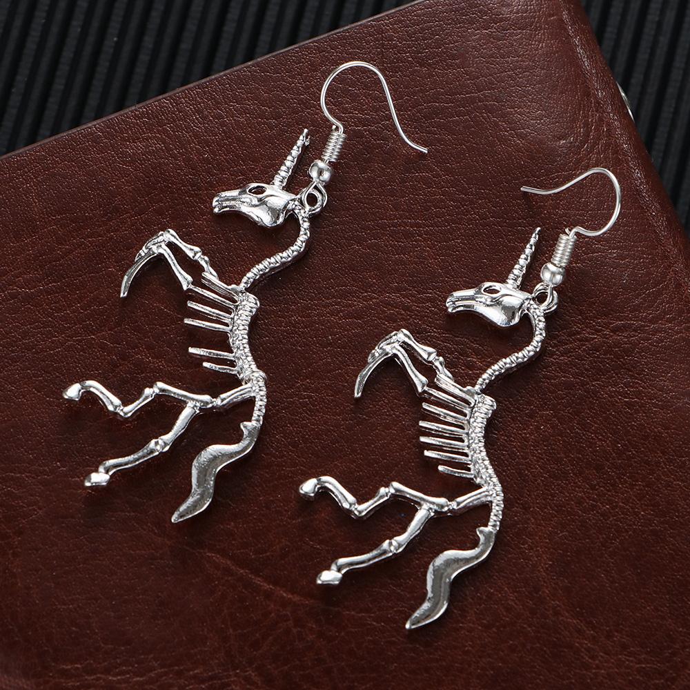 Jewelry Wedding Party Girl Women Gift Dangle Earrings Novel Horse Pendant Skeleton Drop Earrings