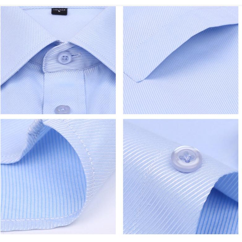 Men's Large Business Classic Stripe Comfortable Long Sleeve Shirt