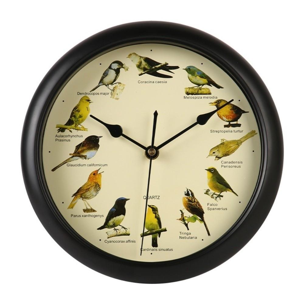 Sound Feature Wall Hanging Clock 10 Inch Musical Wall Clock Singing Bird Clock Room Decoration