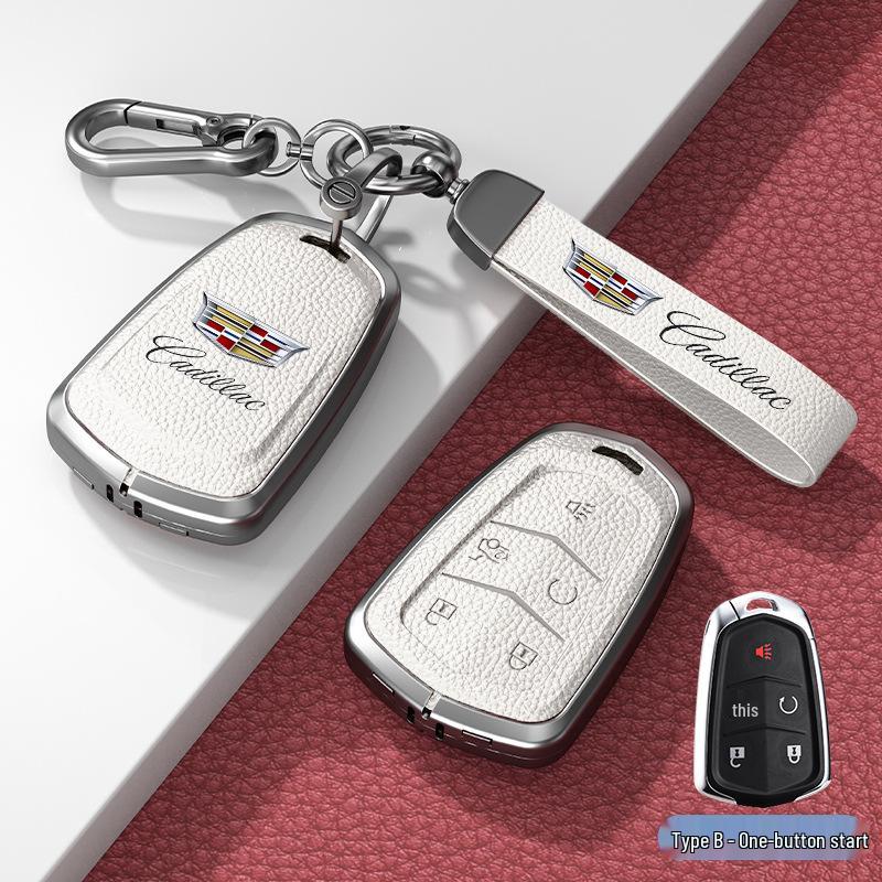 Кожаный чехол для ключа для Cadillac XT5/CT6/XT4/XTS и ATSL – Унисекс-дизайн с пряжкой