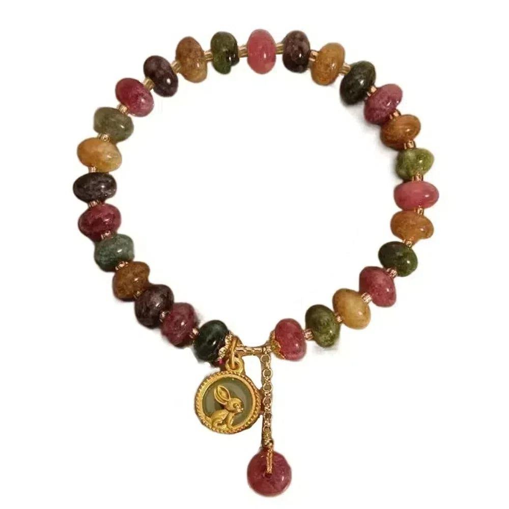 Винтажный браслет из каменных бусин, цветной браслет из бисера, изысканный женский браслет из бисера