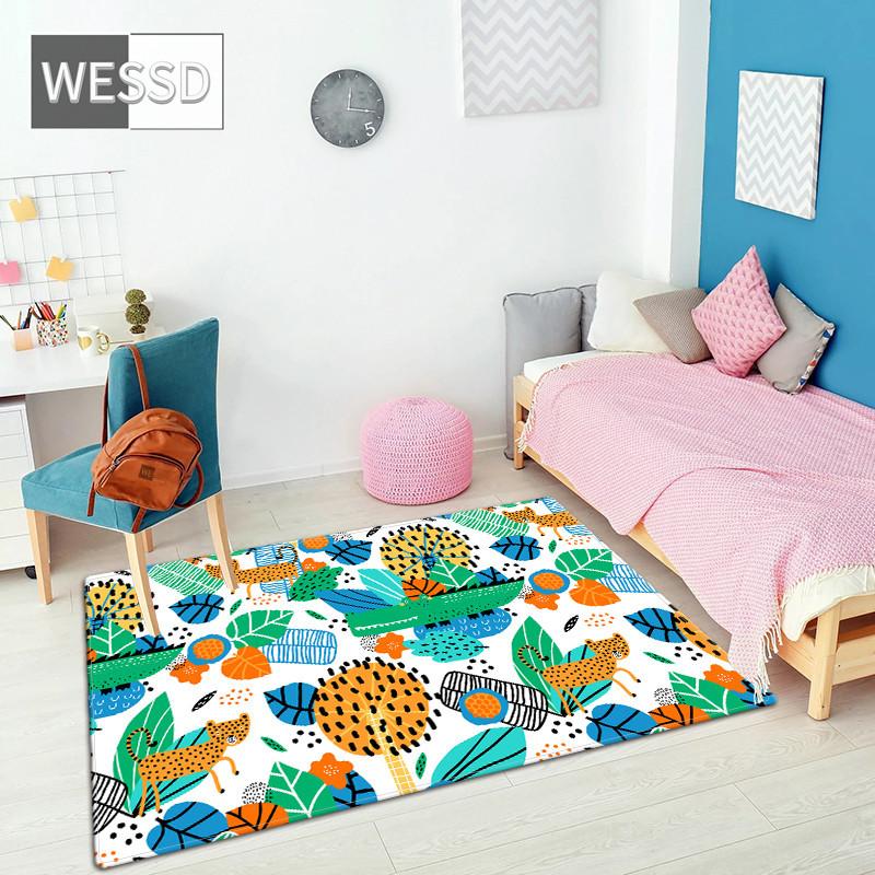 Ковер с мультяшным принтом, мягкий скандинавский ковер, нескользящий коврик татами, прикроватный коврик для спальни, большой каваи