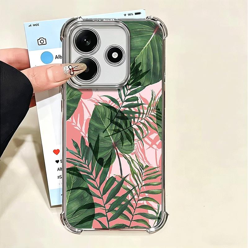 Летние Растения Зеленый Лист Покрытие Чехол для Телефона Для Xiaomi Poco X5 X6 X7 X8 Pro Max F8 Ultra F7 M8 M7 M5S Redmi 15C 15 14C 13C 13 X3
