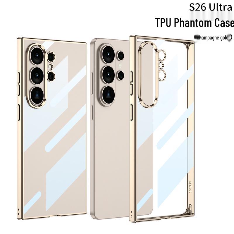 Прозрачный ТПУ чехол Samsung S26 Ultra с подушкой безопасности и большим вырезом для камеры