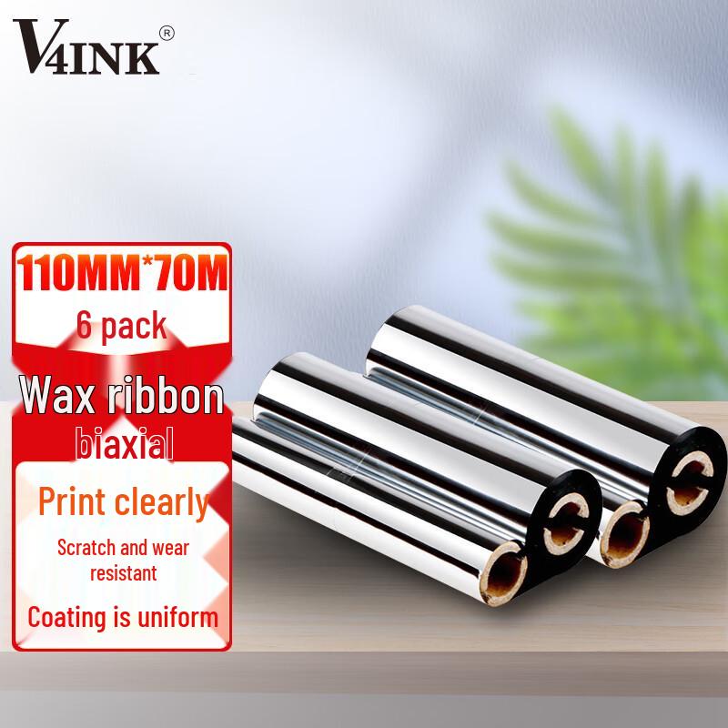 V4INK 110mm*70m Wax Thermal Transfer Ribbons