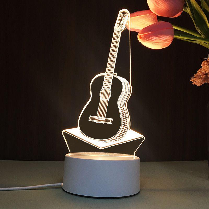 USB Настольная лампа с акриловой панелью с 3D-эффектом и светодиодной подсветкой для праздничного декора