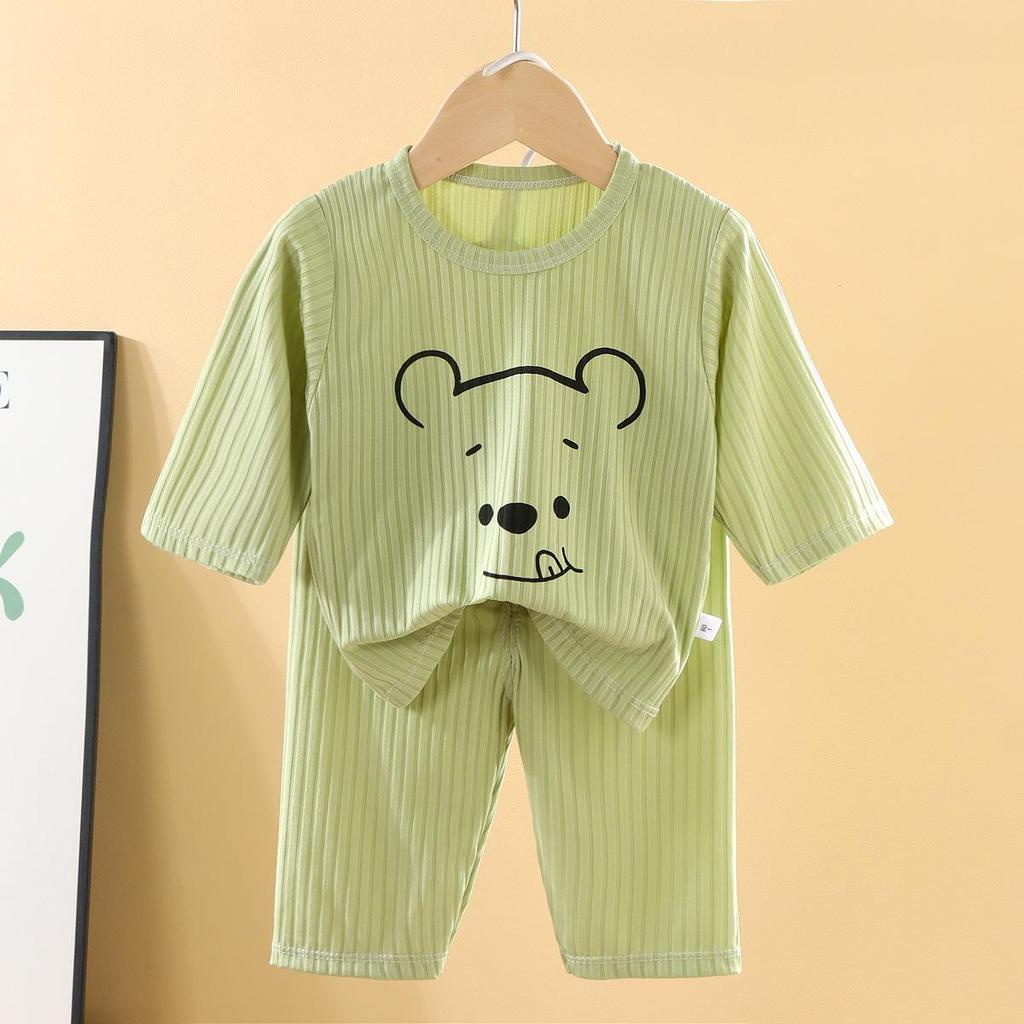 Летние детские мультяшные пижамы - с коротким рукавом, дышащие, для мальчиков и девочек 5192 EMA