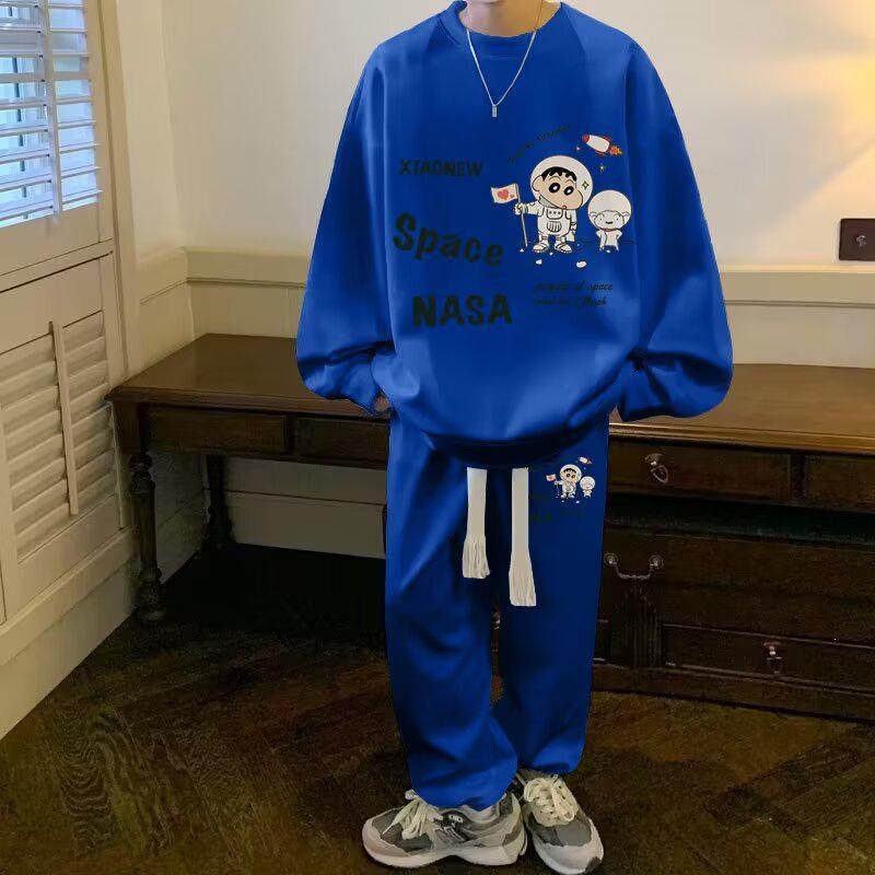Harajuku Trendy Sporty Casual Men's Hoodie and Pants Two-Piece Set