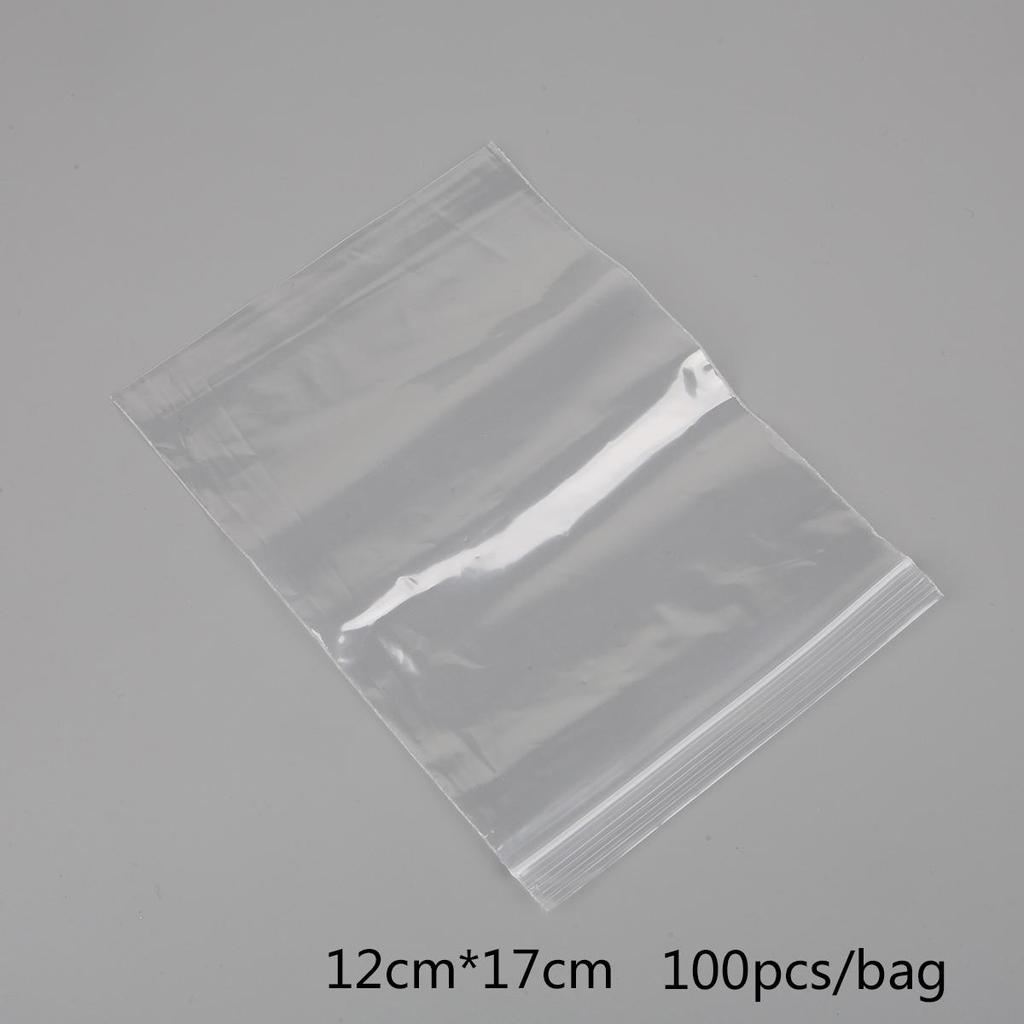 100Pcs Jewelry Ziplock Zip Zipped Lock Reclosable Plastic Poly Clear Bags