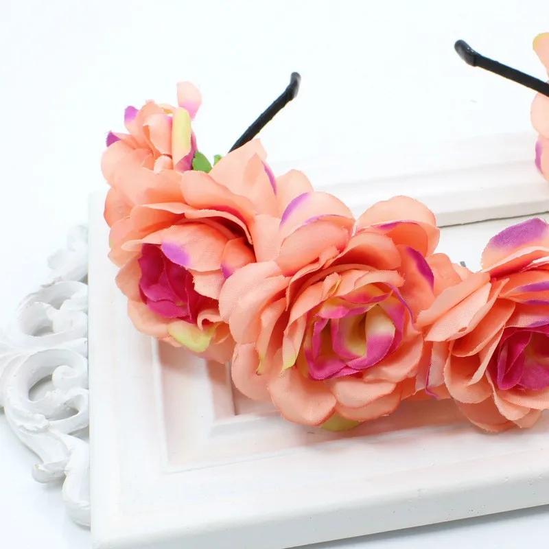 Цветочная гирлянда Романтические венки Гирлянда невесты Обруч для головы Мода Богемный Свадебные цветочные аксессуары для волос Детские повязки на голову Подарки