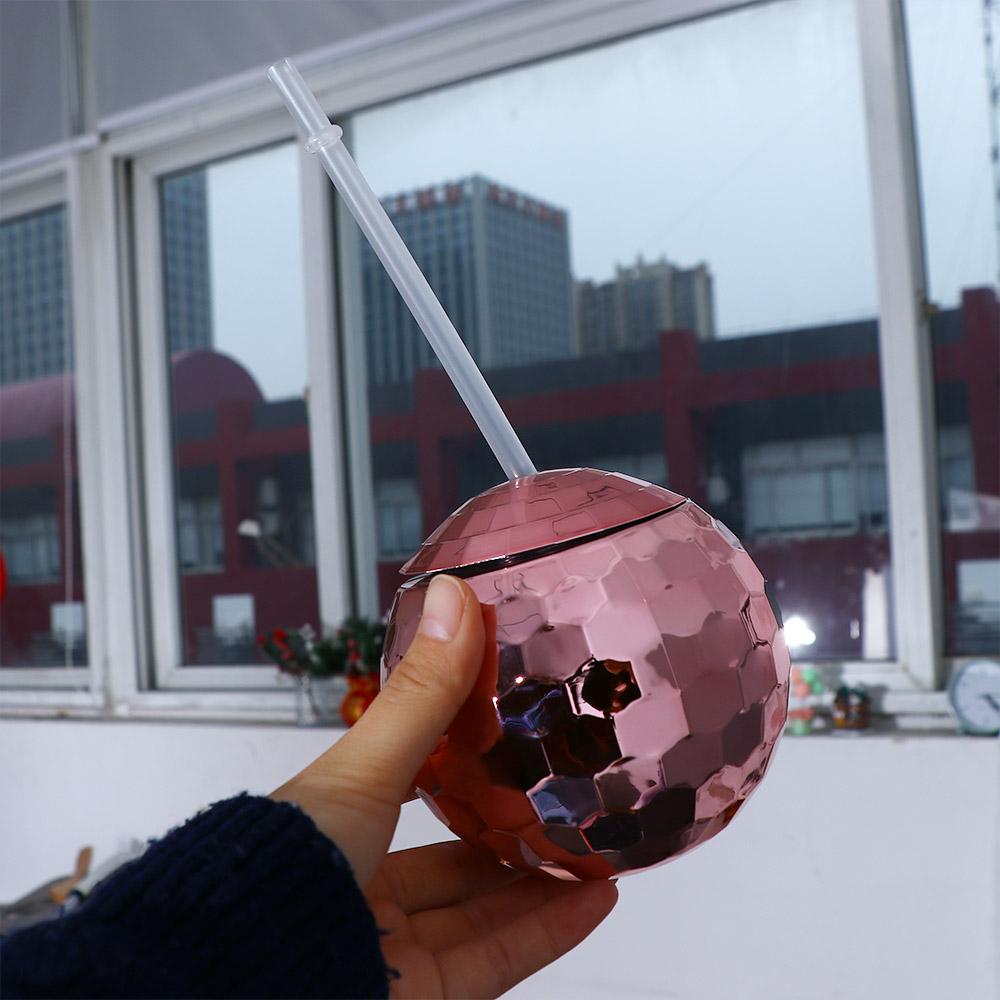 Drink with Straw Flashlight Glitter Cocktail Disco Ball Cup Wine Goblets Bar Tools