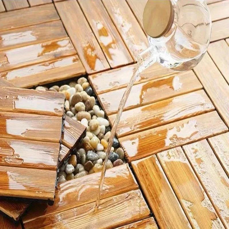 1 шт. Деревянная напольная плитка, для наружной террасы, балкона, DIY укладка, плитка для двора