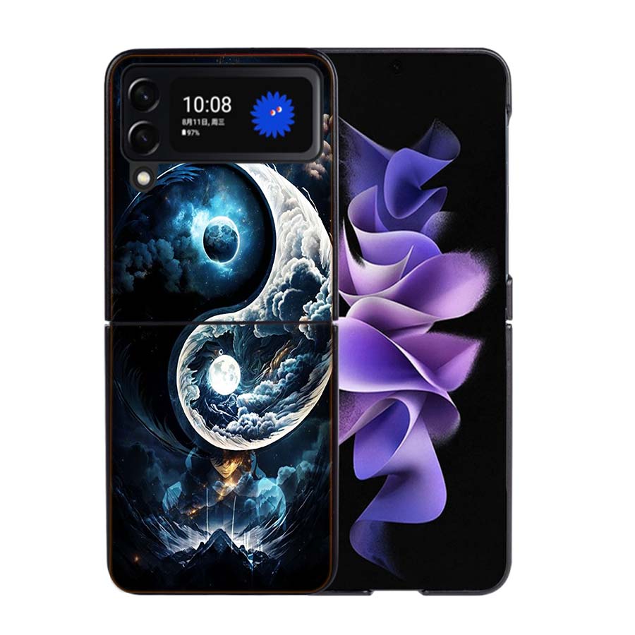 Баланс Стихий Вечный Инь-Ян Чехол для Телефона Для Samsung Z Flip 7 6 5G Galaxy Z Flip4 Z Flip5 Z Flip3 Чехол Черный Жесткий ПК