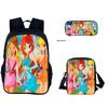 Школьный рюкзак с принтом из мультфильма Winx Club, набор с большой вместимостью для учеников