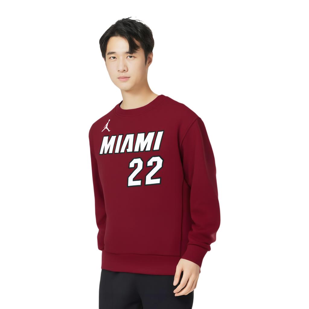 Jordan X Коллаборация НБА Майами Свитшот с круглым вырезом Удобный пуловер С надписью С длинным рукавом Мужской свитшот Красный DN9823-608