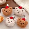 1 пара рождественская шапка брошь медведь плюшевый брелок мультяшный плюшевый медведь брелок милая брошь брелок кулон сумка украшение подарок паре