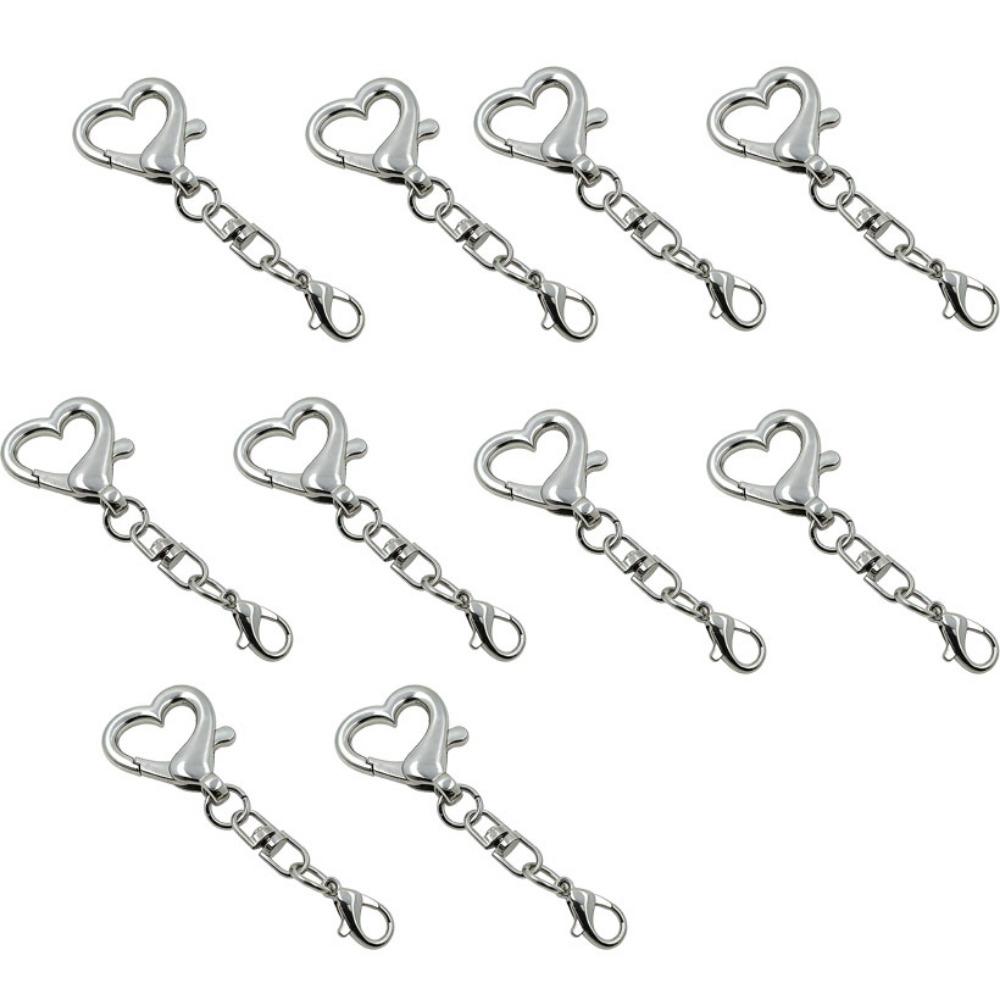 10Pcs Multi Styles Spring Snap Keychain 360 Rotate Star Shaped Clasp  DIY Jewelry Making