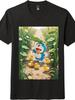 Doraemon and Ducklings Countryside Printed T-shirt, Unisex Short-Sleeve Top