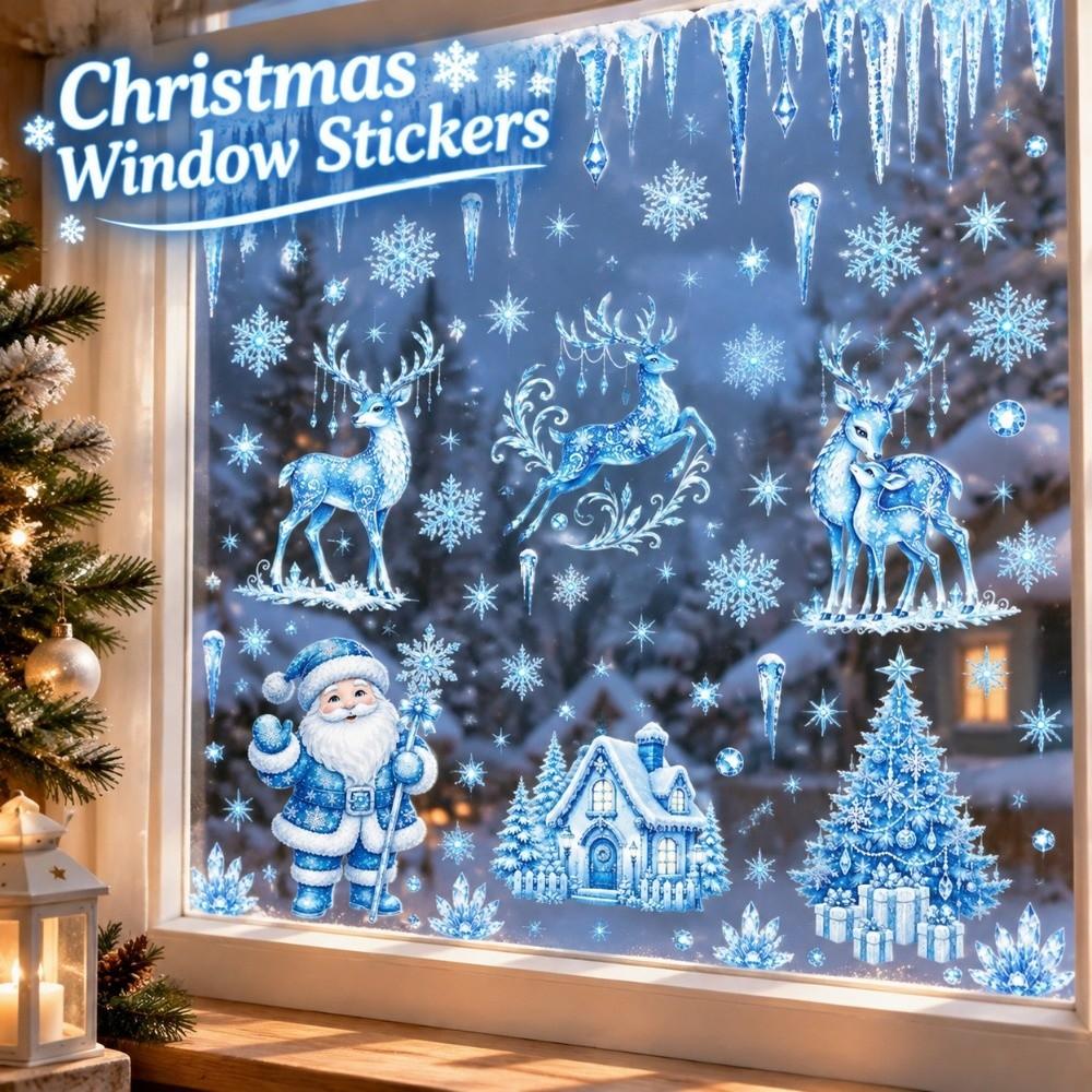 PVC Electrostatic Christmas Wall Sticker Christmas Static Window Stickers Festive Decor