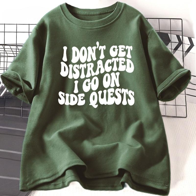 Funny ADHD T Shirt I Go on Side Quests Unisextal Health Tshirt Gamer Lover Tshirt WOMEN Unisex Cotton Soft Tee Shirt WOMEN Clothes