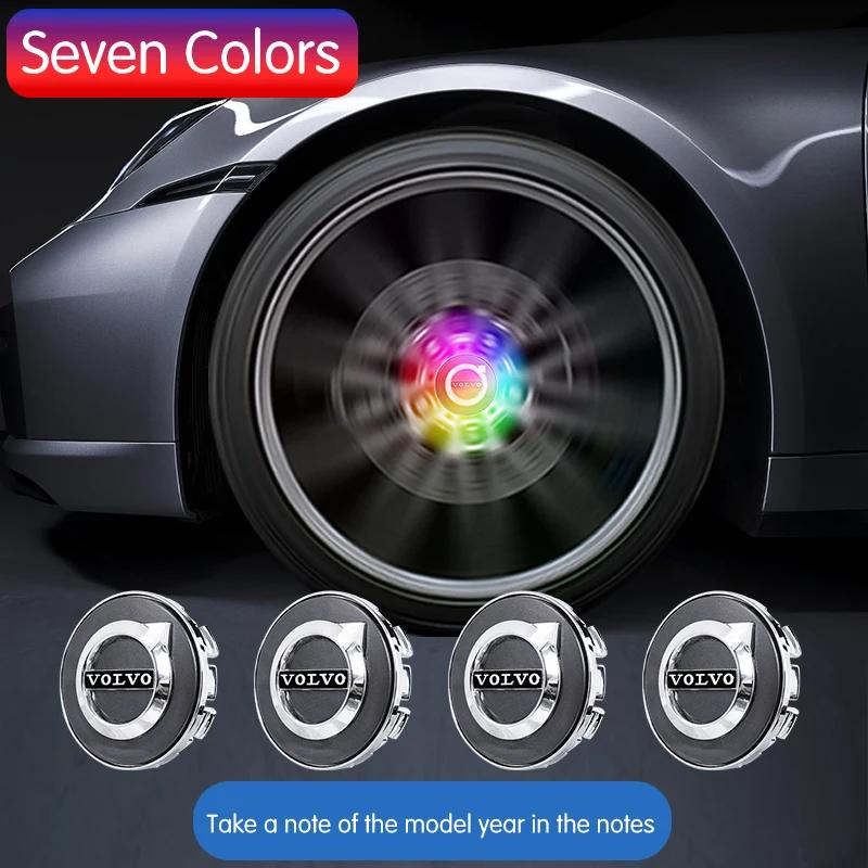 For Volvo Hub Light Car Wheel Caps Light Center Cover Lighting Cap Floating Illumination LED Auto For Volvo XC90 S60 S90 V90 V60