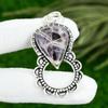 925 Sterling Silver Pear Chevron Amethyst Gemstone Wedding Bezel Pendant Jewelry