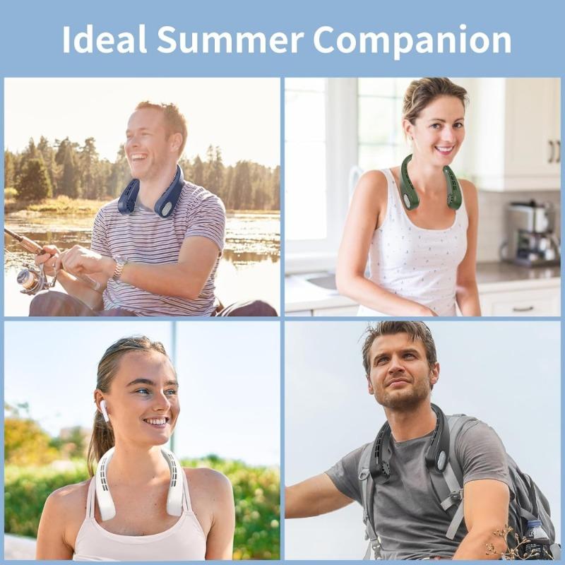 1pcs Portable Neck Fan, No Blades, USB Personal Fan, 3 Speeds Adjustable, Faster Cooling, Ultra-quiet, Suitable for Home, Office and Sports