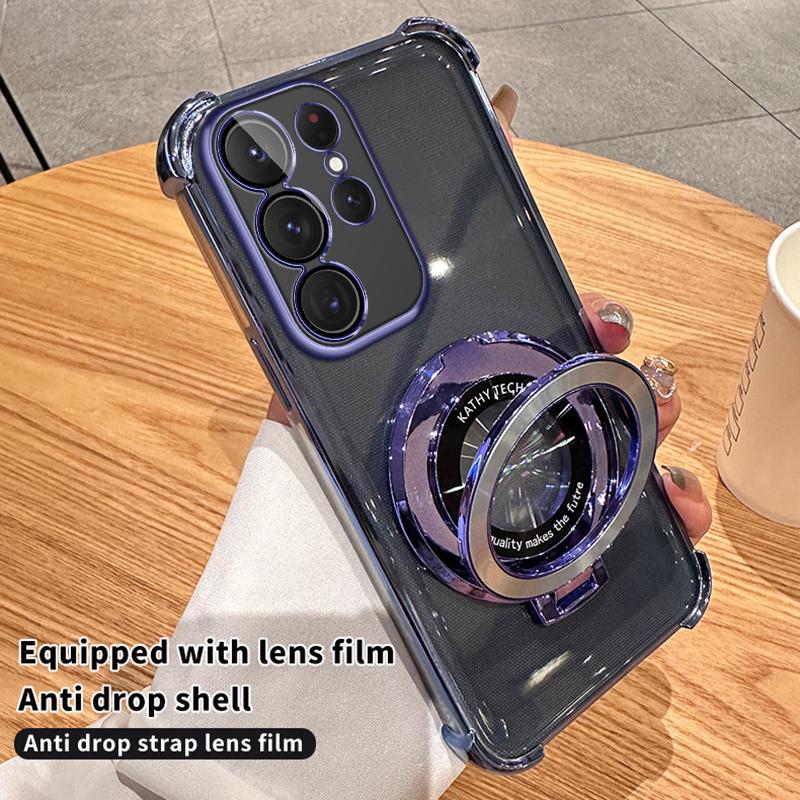 Airbag Shockproof Magnetic Stand Case for Samsung S24 S23 S22 S21 Ultra Plus S23FE A52 A14 A34 A54 A15 A55 iPhone 15 14 13 12 11 Pro Max 15 14 Plus