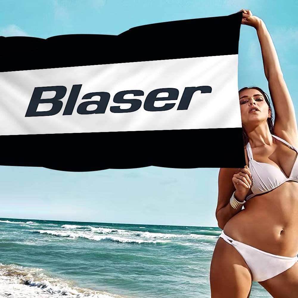 Пляжное полотенце с принтом Blaser Logo из микрофибры, для скалолазания, йоги, пляжа, плавания, бега, впитывающее, мягкое полотенце