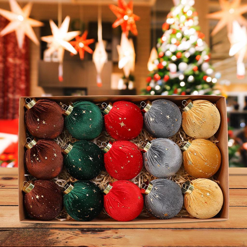 Флокированные рождественские шары, елочные украшения, подвески-шары, рождественский декор, прочные украшения для елки для