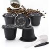 Refillable Espresso Coffee Capsule Coffee Filters No Spills Reusable Espresso Pods with Spoon Brush Coffee Capsule Refill Tool