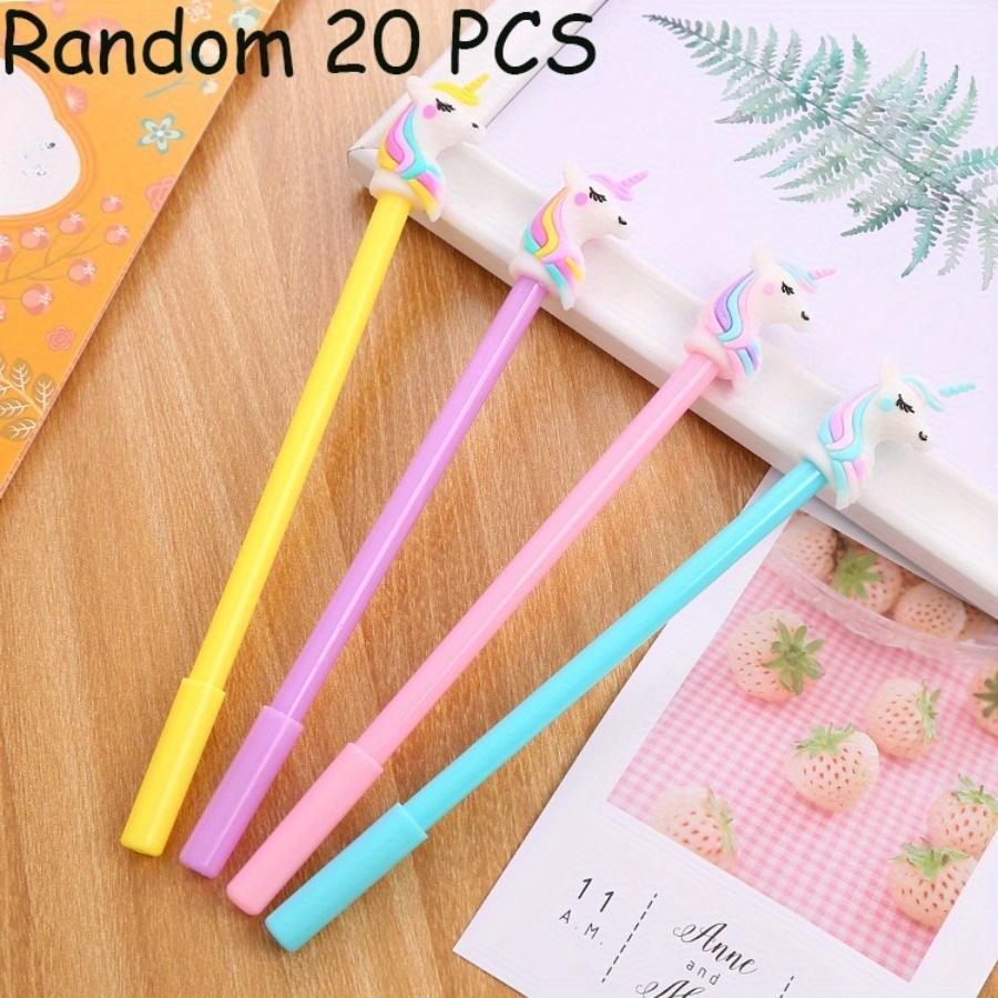 12/20 шт. Яркие гелевые ручки в форме мультяшного единорога 0,5 мм, черные, мечтательные, причудливые, милые, студенческие канцелярские товары, подарки для вечеринок, на выпускной, обратно в школу.