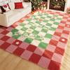 Christmas Rugs for Bedroom Thicken Plush Lounge Floor Mat Large Area Living Room Decoration Red Carpet Fluffy Soft Cloakroom Rug