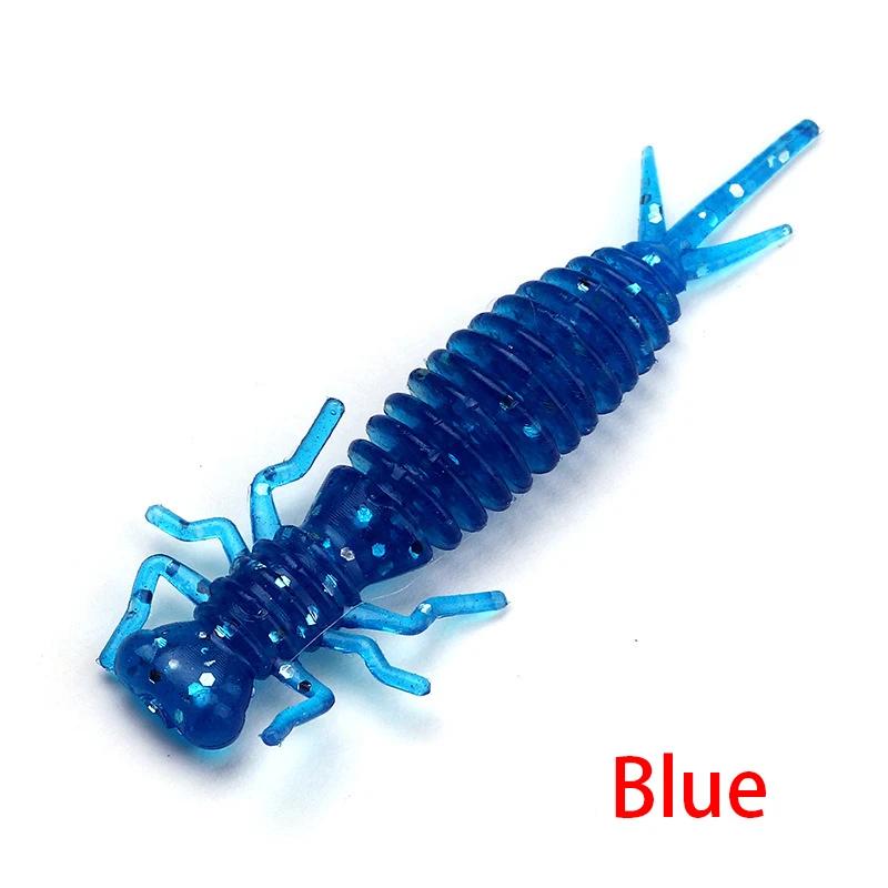 5pcs/lot Quality Larva Soft Lures 55mm 75mm 100mm Artificial Silicone Soft Bait Worm Fishing Wobblers Bass Carp Swimbaits