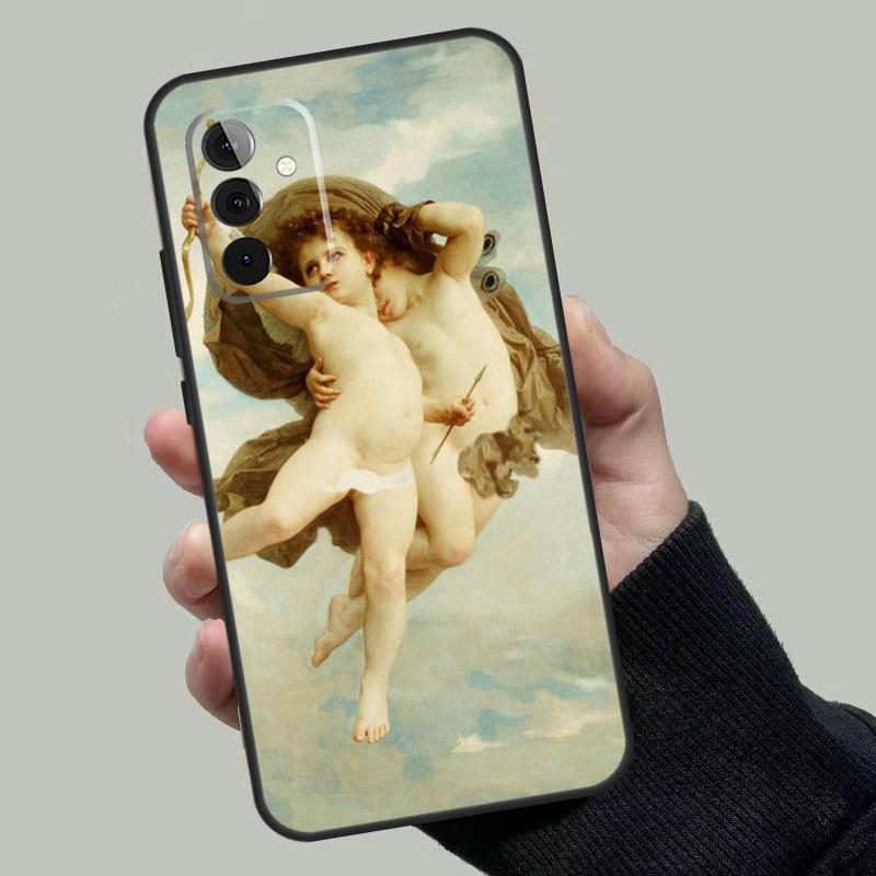 Художественный футляр-пенал Ангел Купидон для Samsung Galaxy A55 A35 A15 A52 A32 A12 A16 A26 A36 A56 A53 A33 A13 A14 A34 A54 A17
