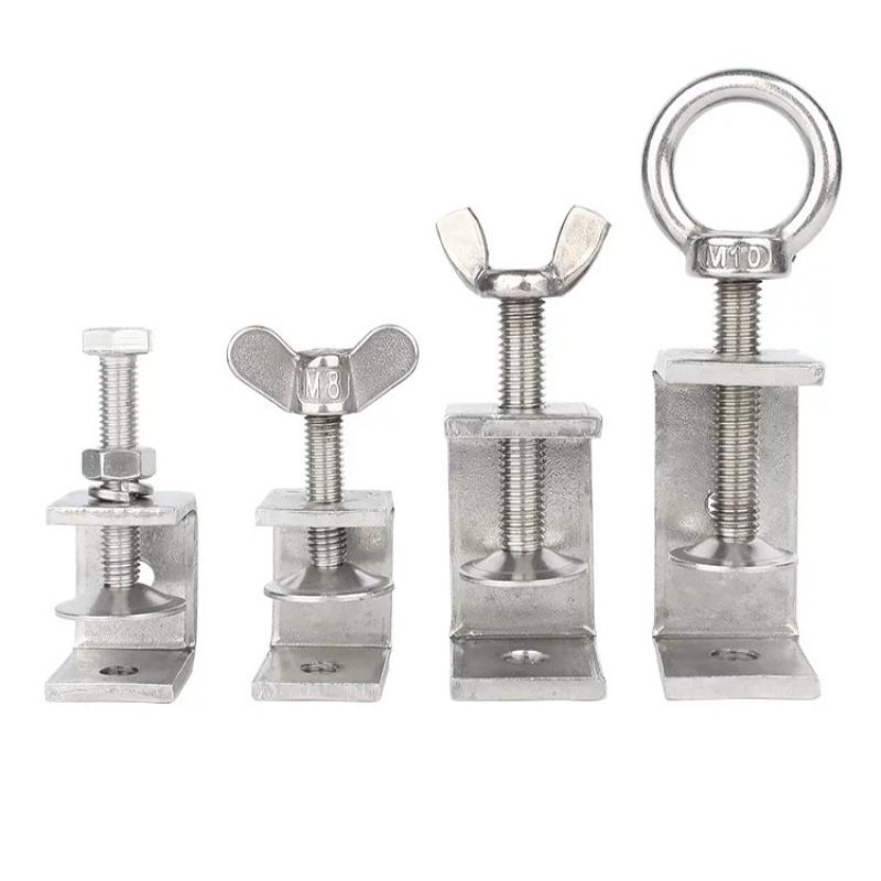 304 Stainless Steel C-clamp Steel Pipe Square Clamps 20~130mm Tiger Clamp Heavy Duty C-clamp Multi-function Hardware Fastener