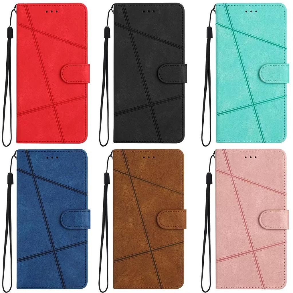 Применимо к iPhone16 Чехол из кожи с узором Crazy Horse 15Pro Однотонный Чехол-кошелек с держателем для карт 14plus Полоска Матовый