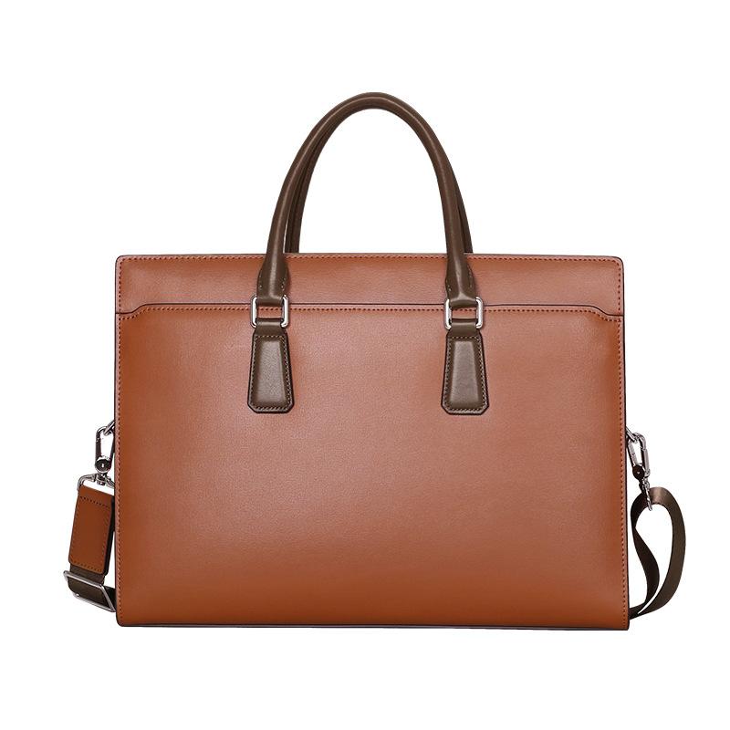 Men's Handbag Genuine Leather Anti-theft Password Lock Men's Computer Document Bun Top Layer Cowhide Business Bag