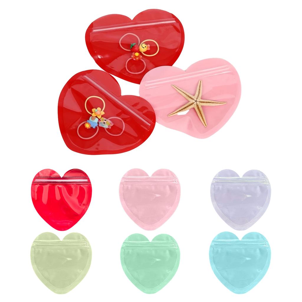 Stylish Heart Shaped Jewelry Self Sealing Bags Elegant Heart Shaped Jewelry Packaging Bags Handy Self Sealing Organizer