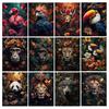 Jungle Animal Lion Giraffe Diamond Painting New Arrivals Diy Full Square Round Drill Rhinestone Embroidery Mosaic Leopard Wolf Flamingo Wall Decor