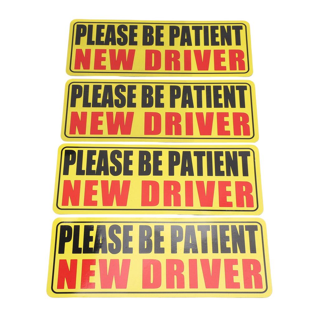 4 шт. Пожалуйста, будьте терпеливы Магнит для нового водителя Погодоустойчивая Многоразовая Светоотражающая Наклейка для нового водителя