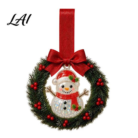 Versatile Seasonal Hanging Wreath Mini Christmas Door Handle Decoration Gingerbread/Angel/Bell/Snowman Artificial Pine Desktop Scenery with
