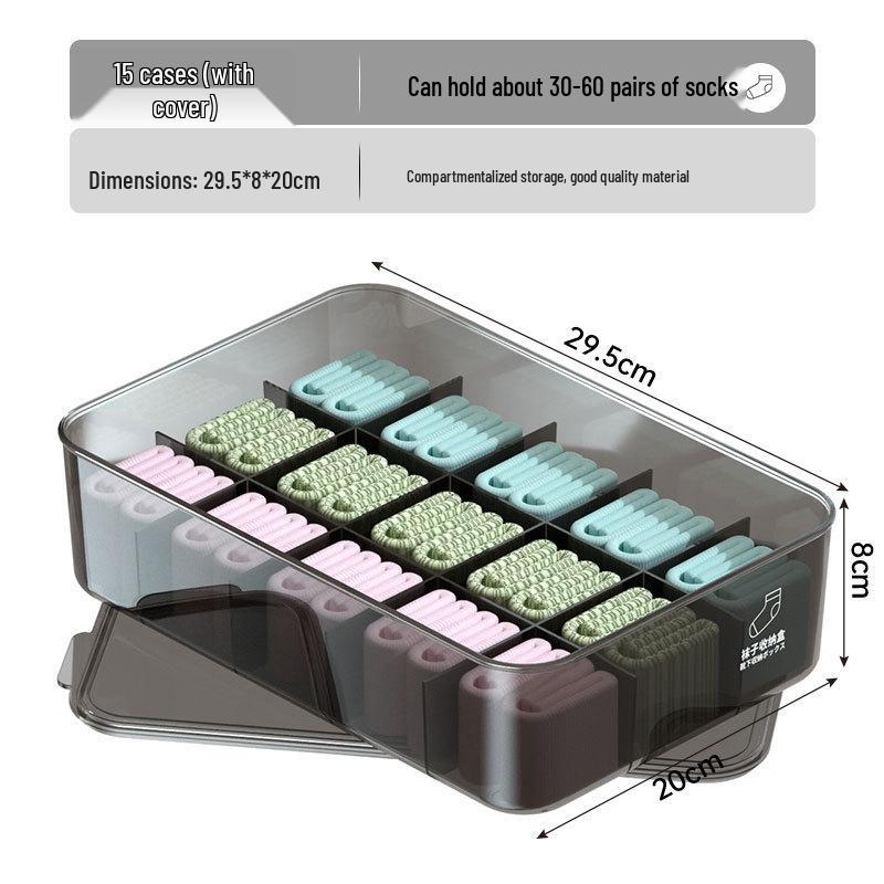 3-in-1 Organizer Box for Underwear, Panties, and Socks - Wardrobe & Dorm Storage Solution
