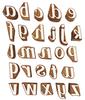 Textile  Printing  Block  Lowercase A-z  Alphabet Hand Carved Wood Letters Wooden Stamp