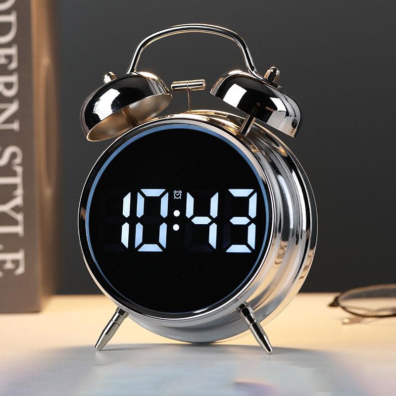 Student Alarm Clock with Extra Loud Metal Chime - Essential for Heavy Sleepers Multi-Functional Plug-In Clock for Kids