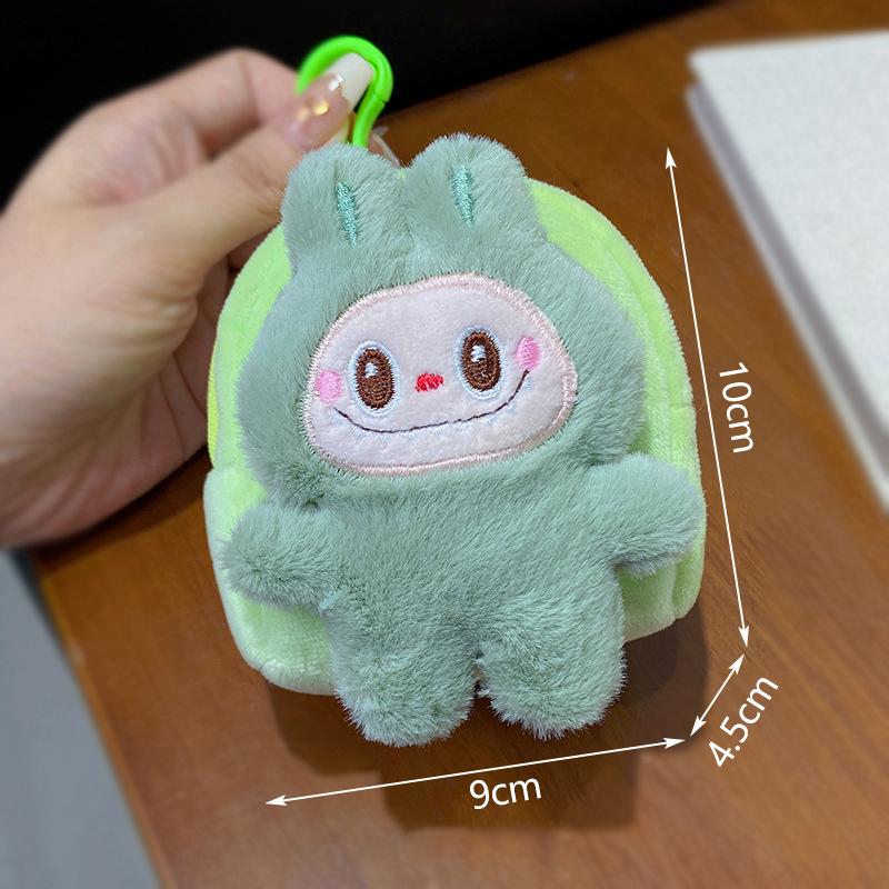 Новый плюшевый кошелек для монет Labubu, Плющеный плетеный шнур, Брелок, Мультяшный кошелек для мелочи, Милый кулон для рюкзака, Повседневная портативная сумка, Подарок