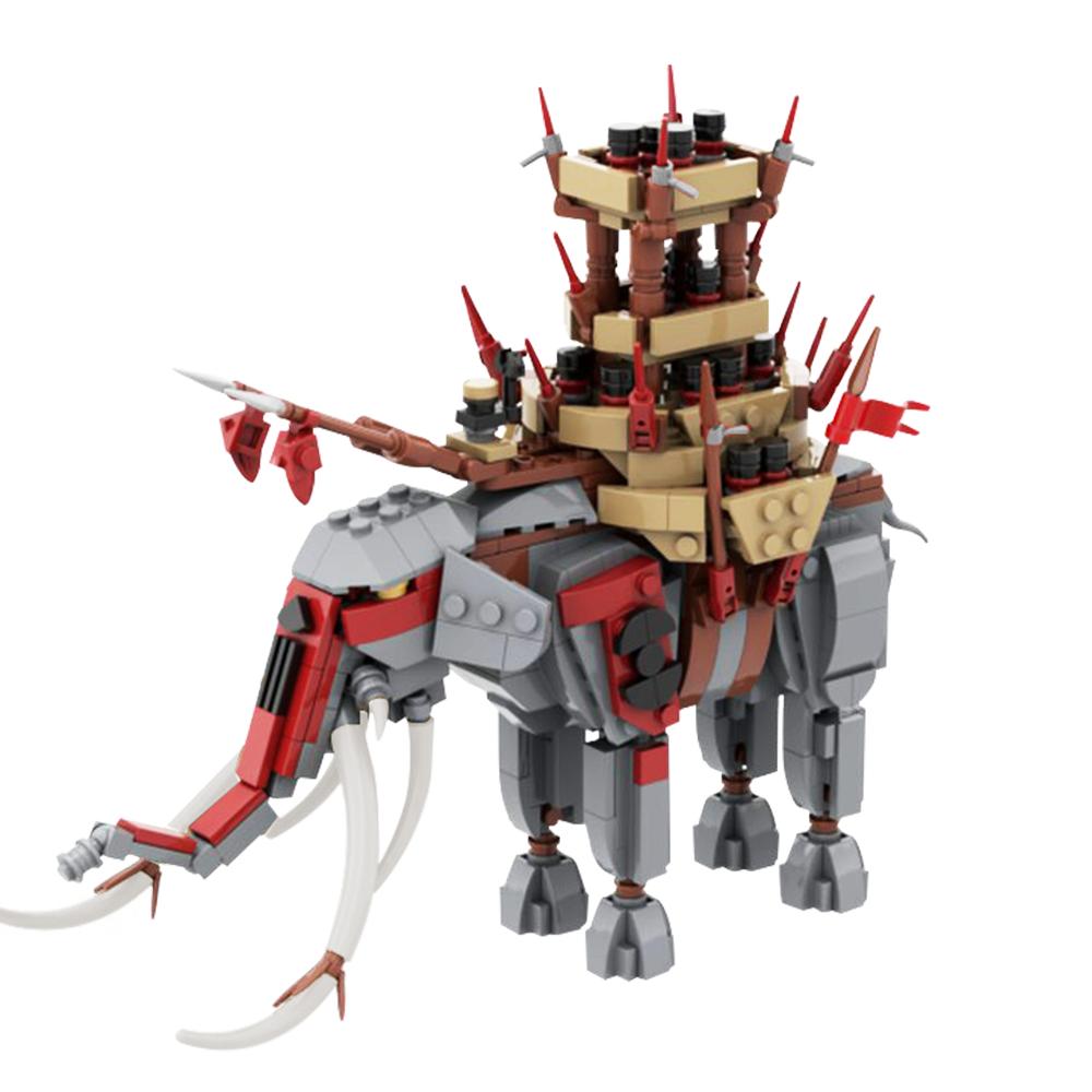 Gobricks MOC Мумакил Олифант Кирпичики Кольца Фильм Креативная Модель Мумакил Война Битва Слоны Строительные Блоки Игрушка Подарок