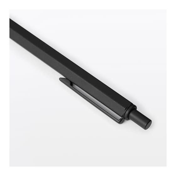 MUJI Шестигранная шариковая ручка из алюминия, Черная, Игольчатый стержень 0,7 мм, 23079945